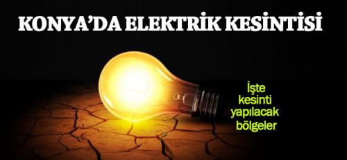 Konya'da Elektrik Kesintisi 